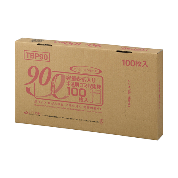 TBN90 容量表示入 BOXタイプ 90L 白半透明 100枚 | 株式会社ジャパックス
