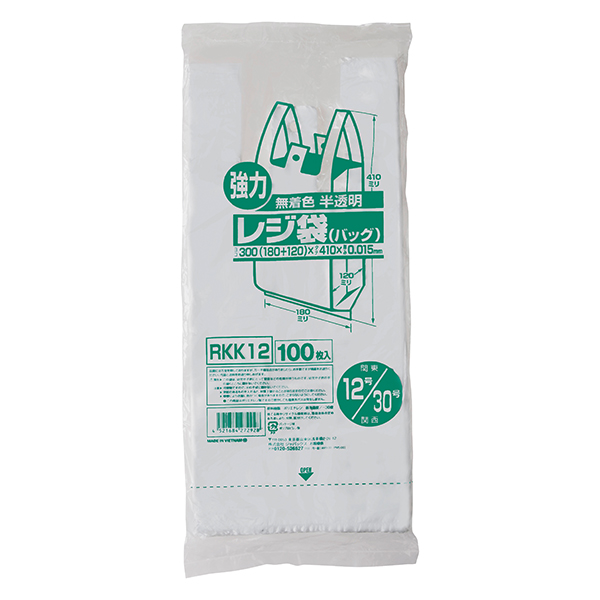 RKK30 レジ袋レギュラータイプ 半透明 100枚 | 株式会社ジャパックス